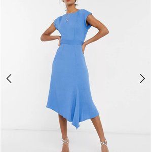 Closet London kimono sleeve midi dress with assymmetric hem